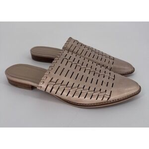 Arider Girl Woven Huarache Mules Pointed Toe Boho Metallic Slides Size 11